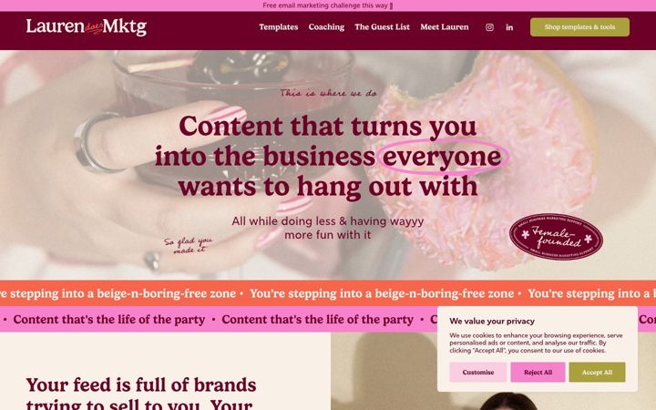 Screenshot of laurendoesmktg.com
