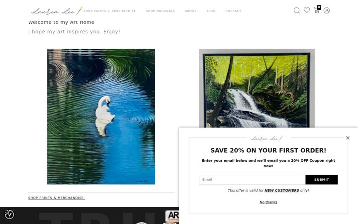 Screenshot of laurenleeart.com