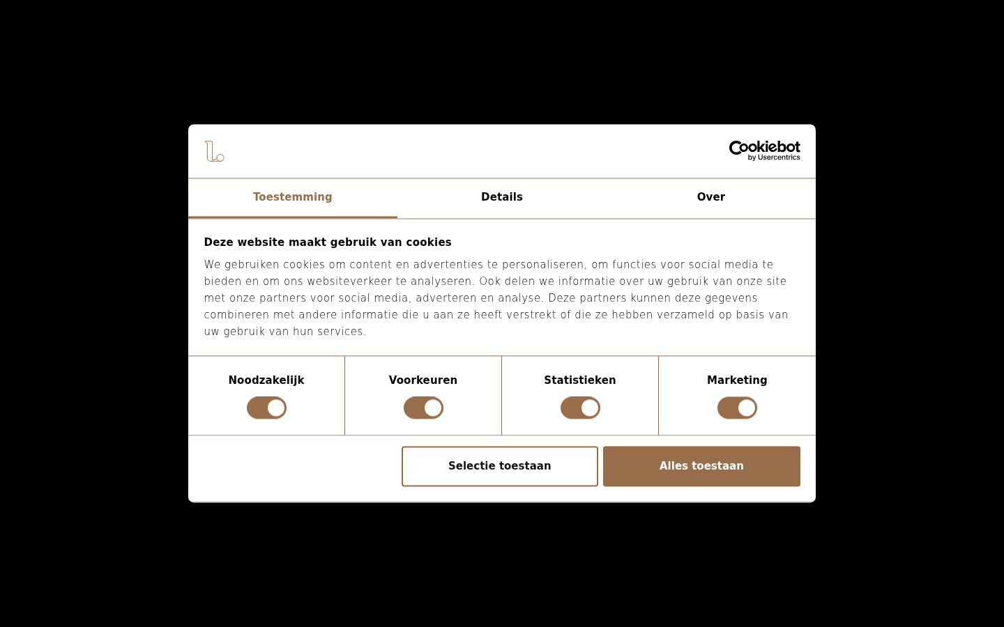 Screenshot del banner di consenso mostrato prima di qualsiasi interazione