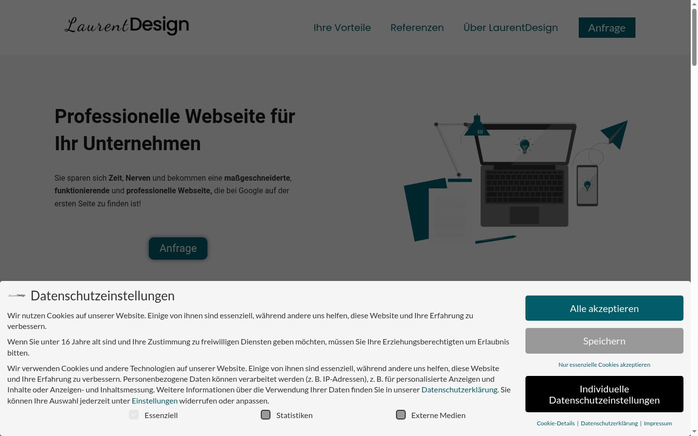Screenshot tal-banner tal-kunsens muri qabel kwalunkwe interazzjoni