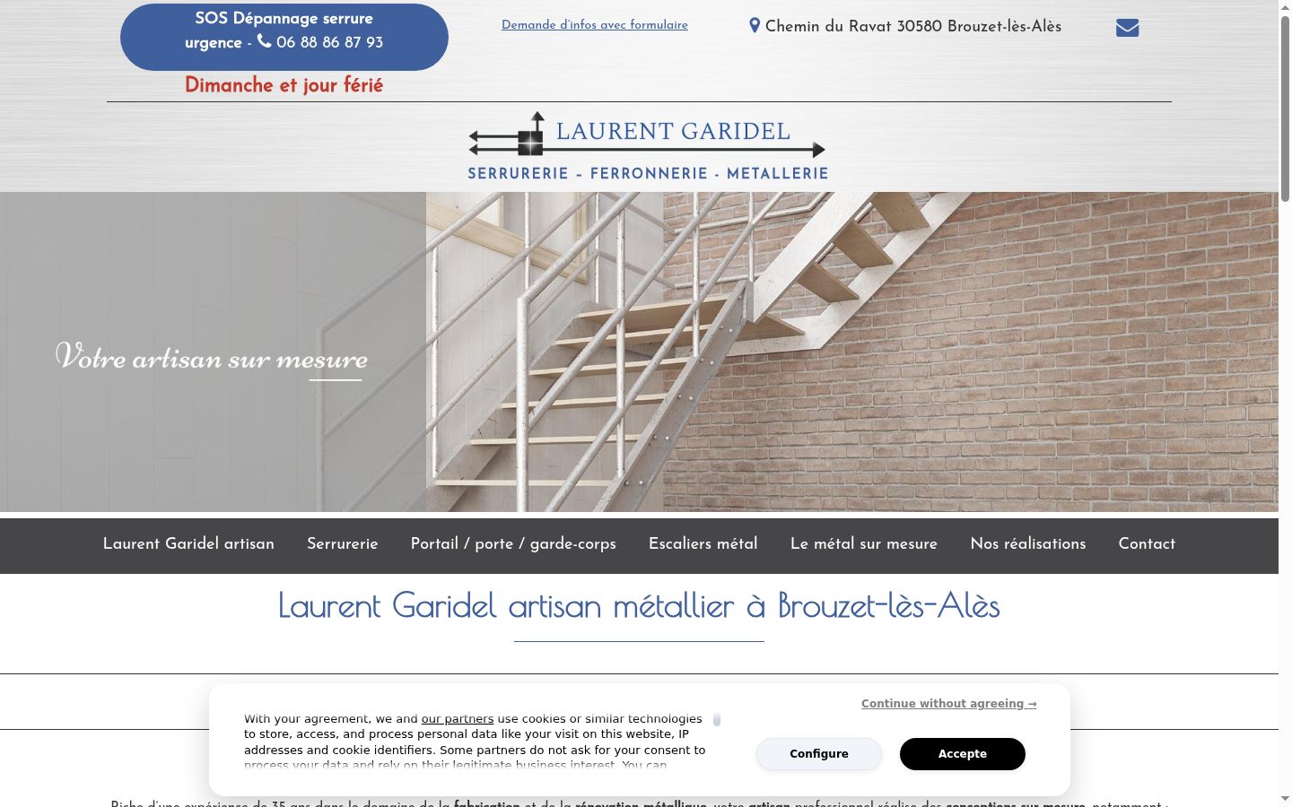 Screenshot del banner di consenso mostrato prima di qualsiasi interazione