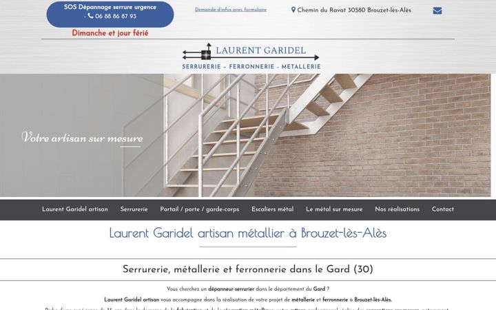 Screenshot of laurent-garidel-ferronnerie.fr