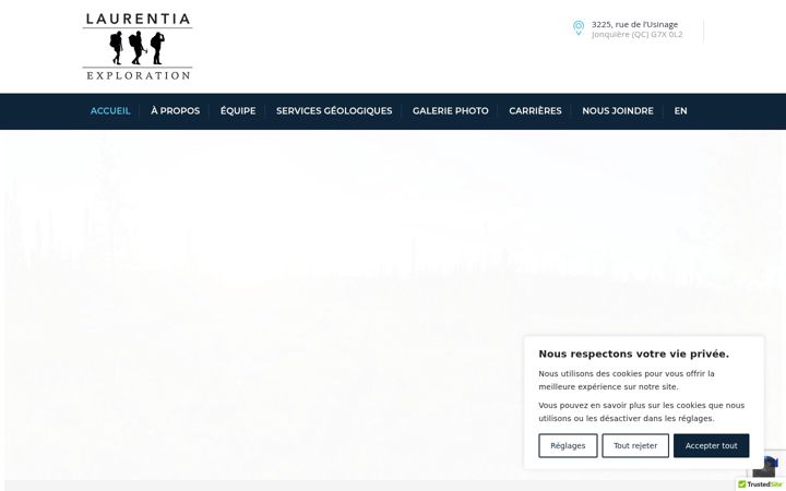 Screenshot of laurentiaexploration.com