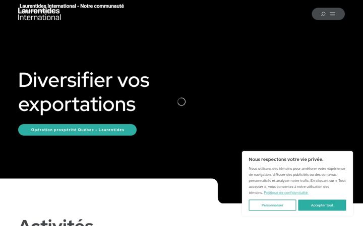 Screenshot of laurentidesinternational.com