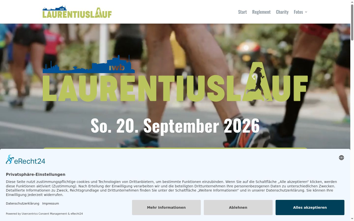Screenshot del banner di consenso mostrato prima di qualsiasi interazione