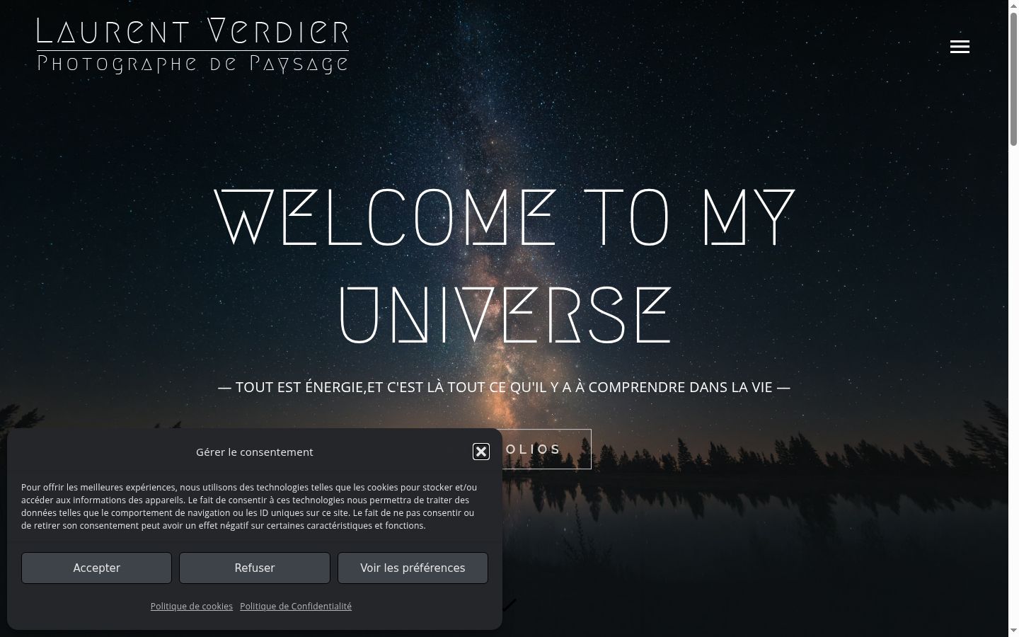 Screenshot del banner di consenso mostrato prima di qualsiasi interazione