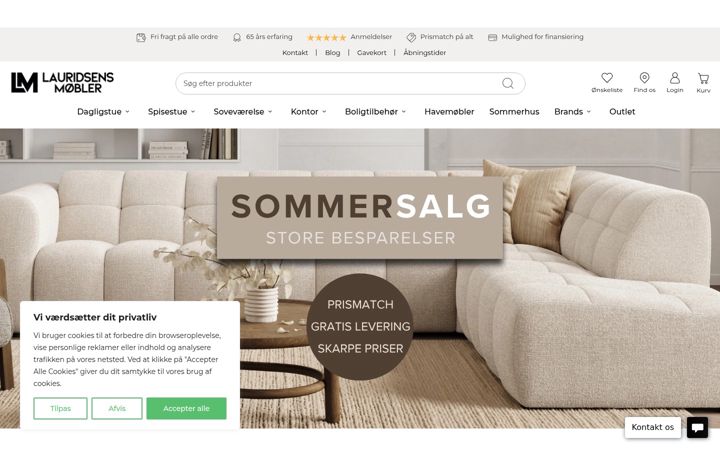 Screenshot of lauridsensmoebler.dk