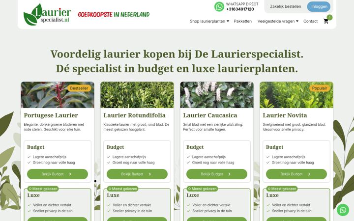 Screenshot of laurierspecialist.nl
