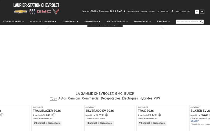 Screenshot of laurierstationchevrolet.com
