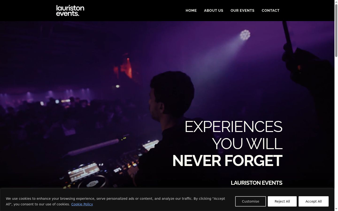 Screenshot of the consent banner shown before any interaction