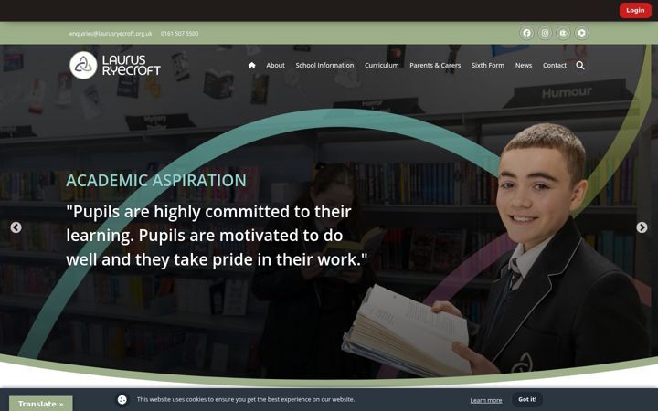 Screenshot of laurusryecroft.org.uk