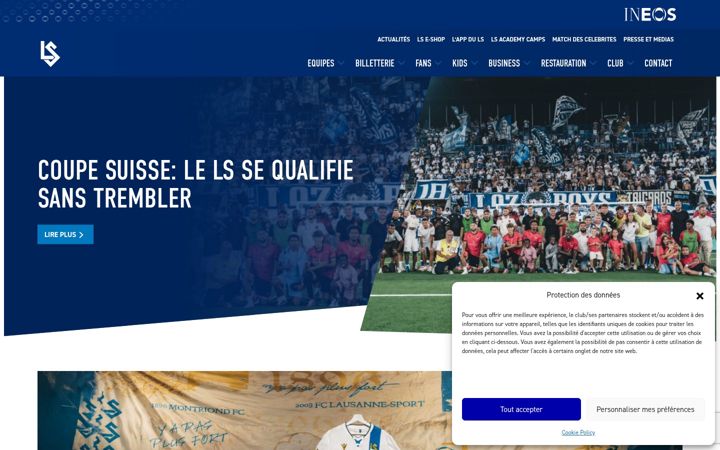 Screenshot of lausanne-sport.ch