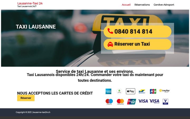 Screenshot of lausanne-taxi24.ch