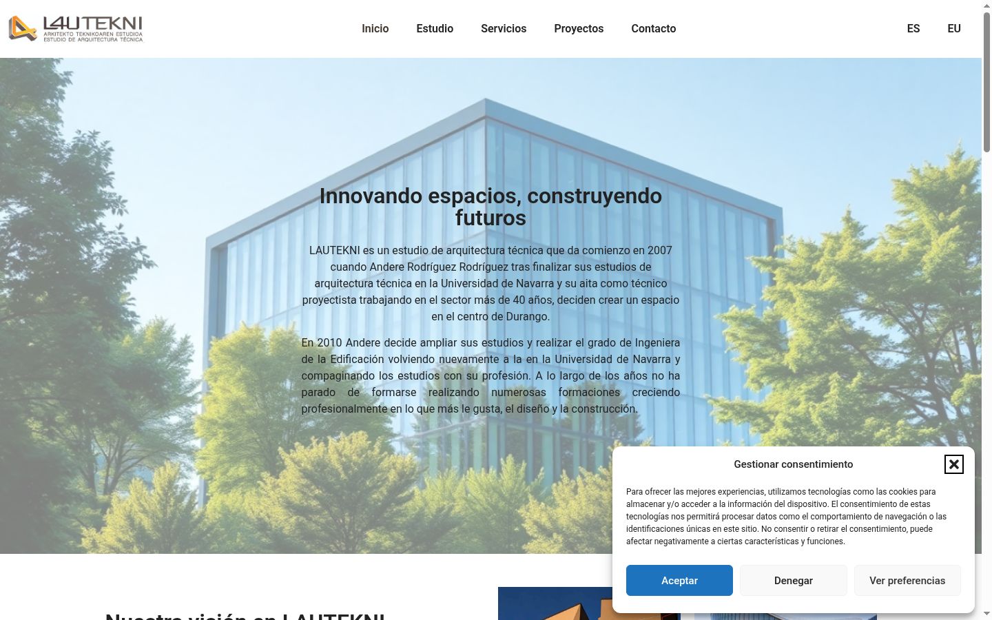 Captura de ecrã do banner de consentimento apresentado antes de qualquer interação