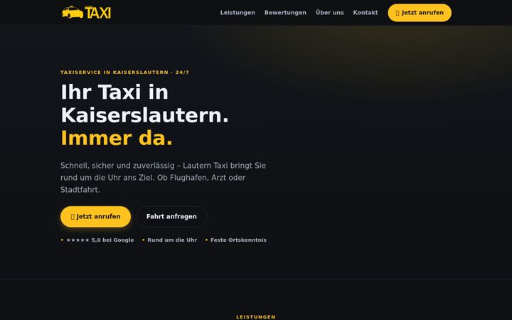 Screenshot of lautern-taxi.de