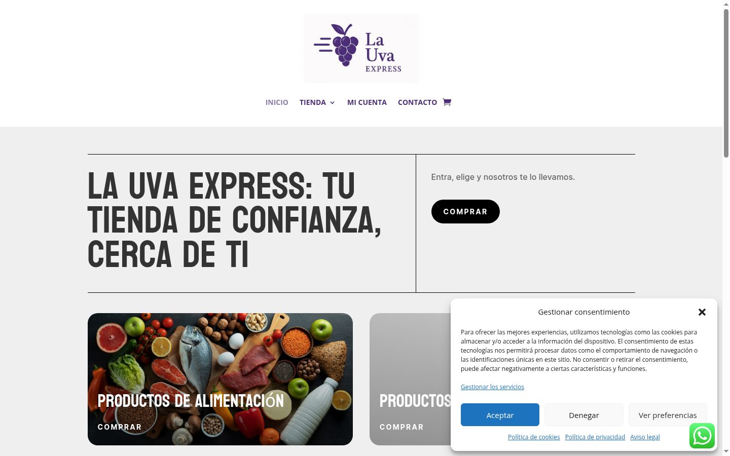 Screenshot del banner di consenso mostrato prima di qualsiasi interazione