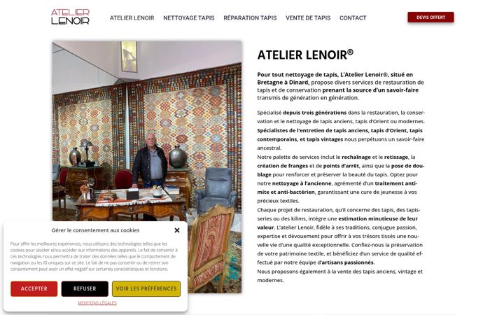 Screenshot of lavage-reparation-tapis.com
