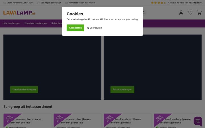 Screenshot of lavalamp.nl