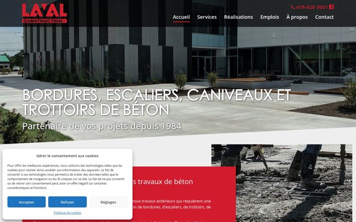 Screenshot of lavalconstruction.com