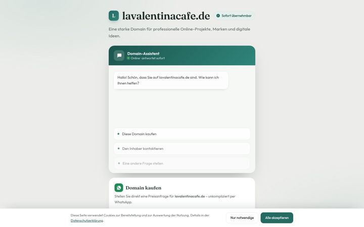 Screenshot of lavalentinacafe.de