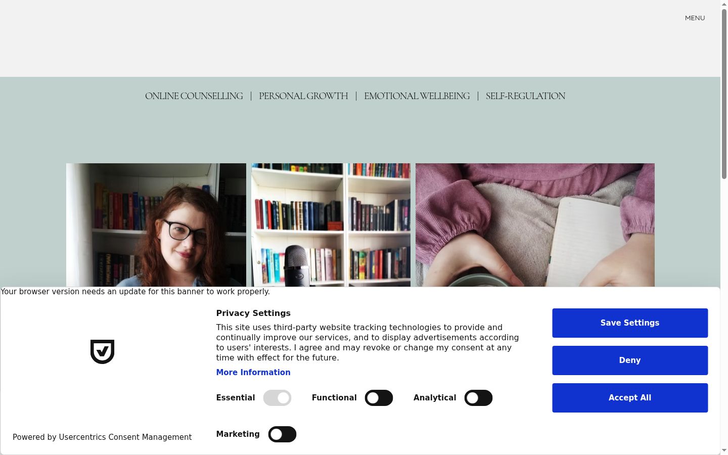 Sutikimo reklamjuostės, rodytos prieš bet kokią sąveiką, ekrano kopija