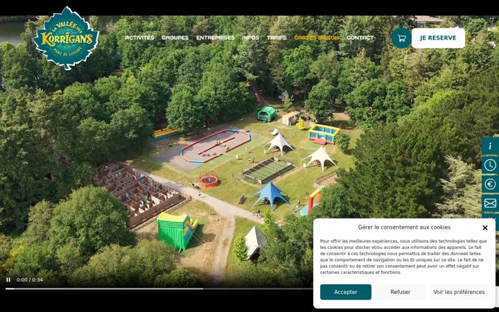Screenshot of lavalleedeskorrigans.fr