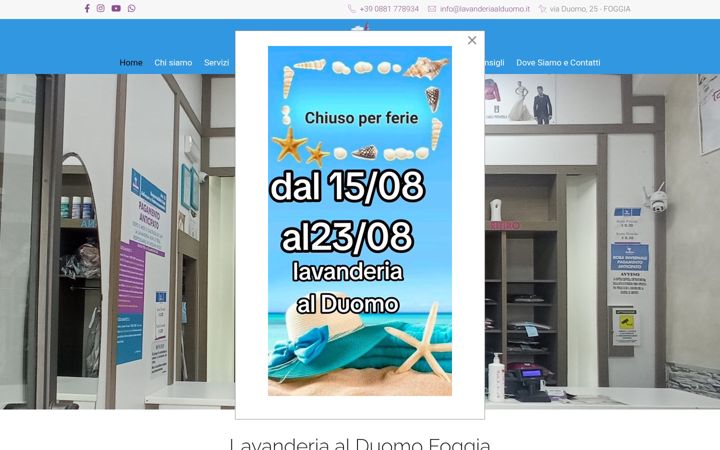 Screenshot of lavanderiaalduomo.com