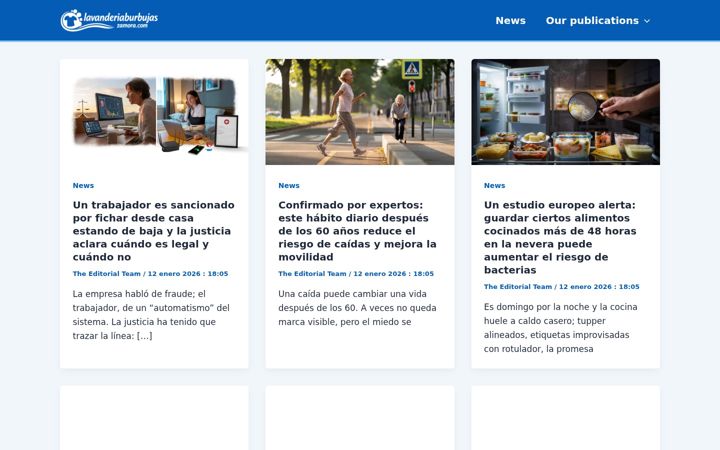 Screenshot of lavanderiaburbujaszamora.com