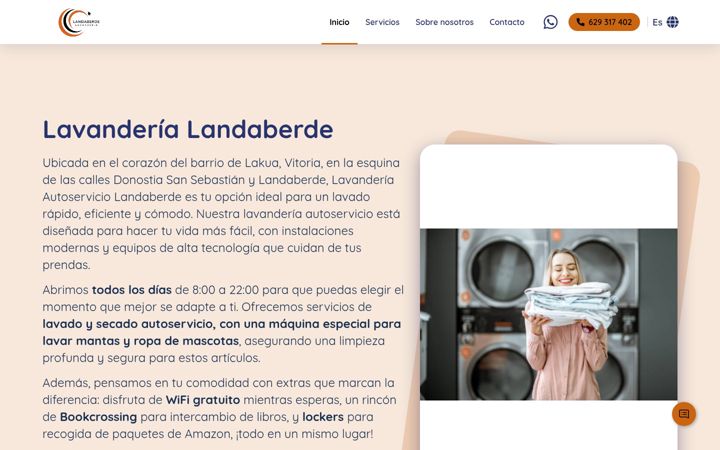 Screenshot of lavanderialandaberde.com.es