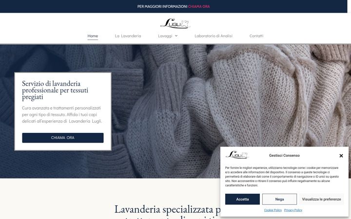 Screenshot of lavanderialugli.it