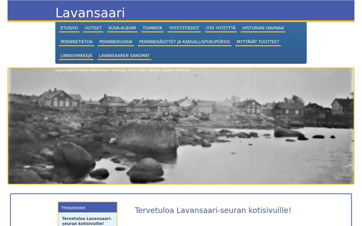 Screenshot of lavansaariseura.net