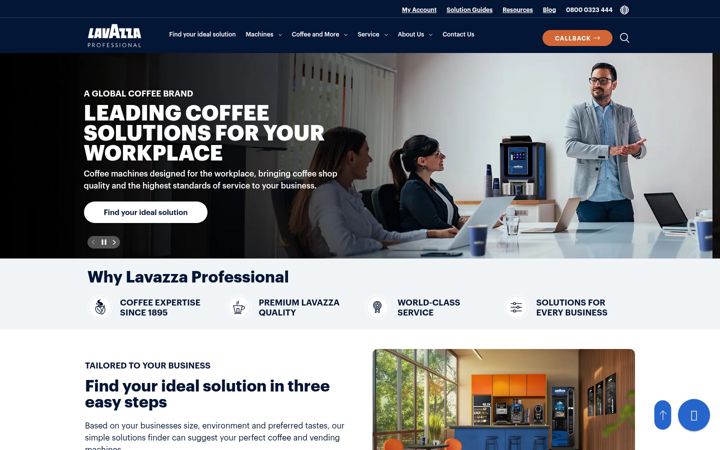 Screenshot of lavazzapro.co.uk