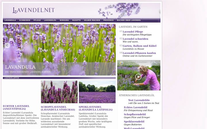Screenshot of lavendel.net
