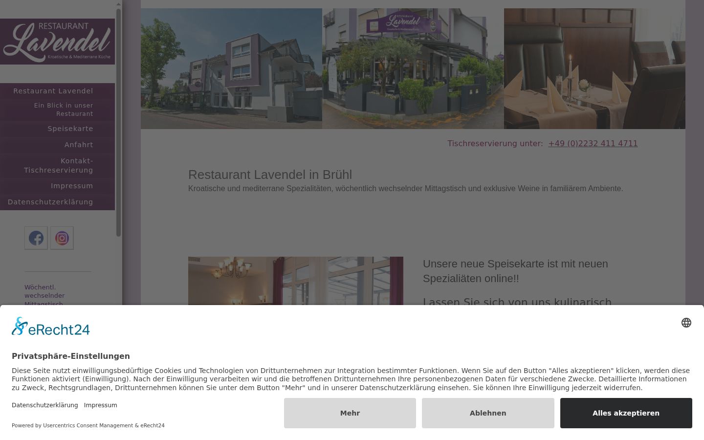 Screenshot des Einwilligungsbanners vor jeglicher Interaktion