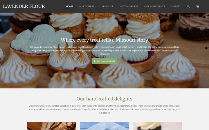 Screenshot of lavenderflourdesserts.com