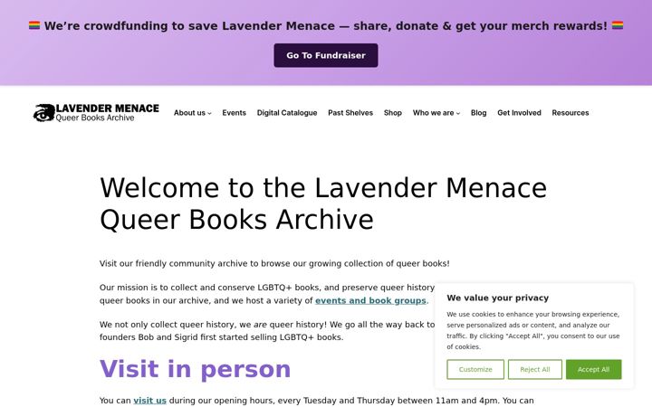 Screenshot of lavendermenace.org.uk