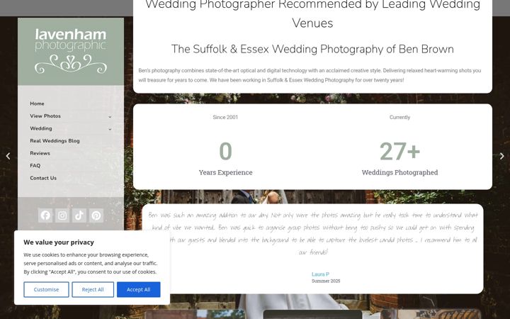 Screenshot of lavenhamphotographic.co.uk