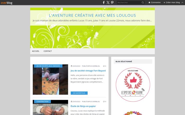Screenshot of laventurecreativeavecmesloulous.fr