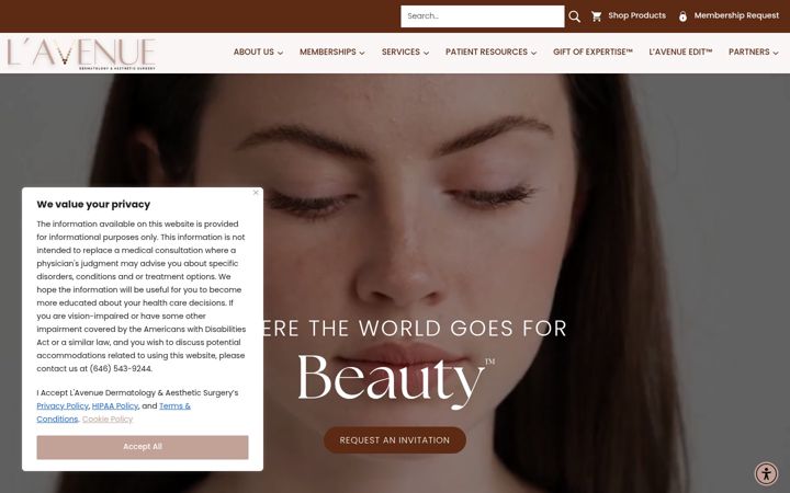Screenshot of lavenuederm.com