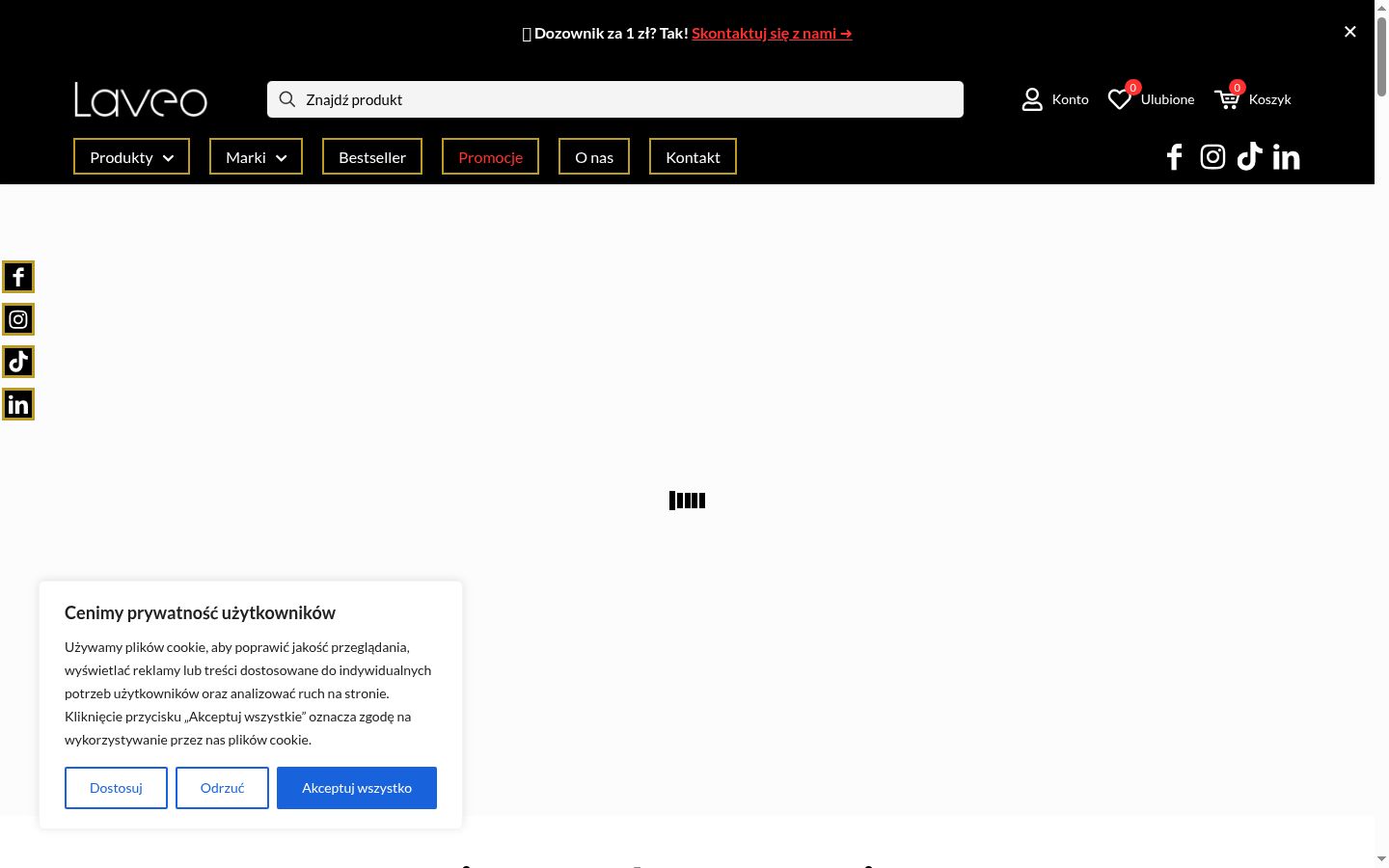 Captura de pantalla del banner de consentimiento mostrado antes de cualquier interacción
