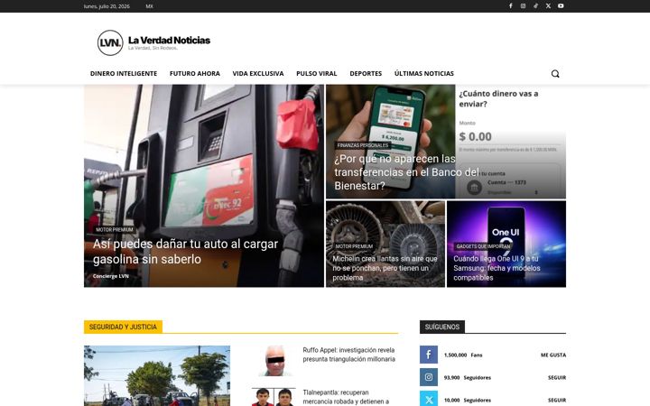 Screenshot of laverdadnoticias.com