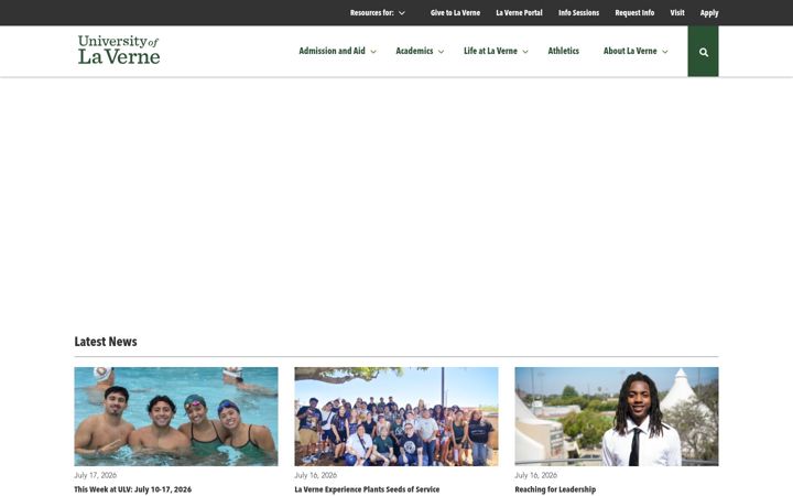 Screenshot of laverne.edu