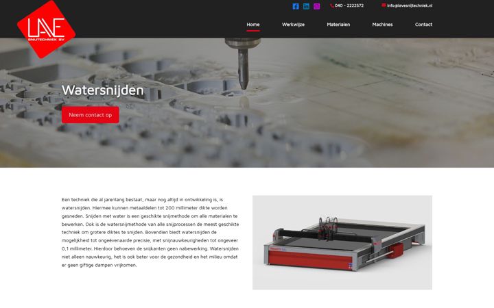 Screenshot of lavesnijtechniek.nl