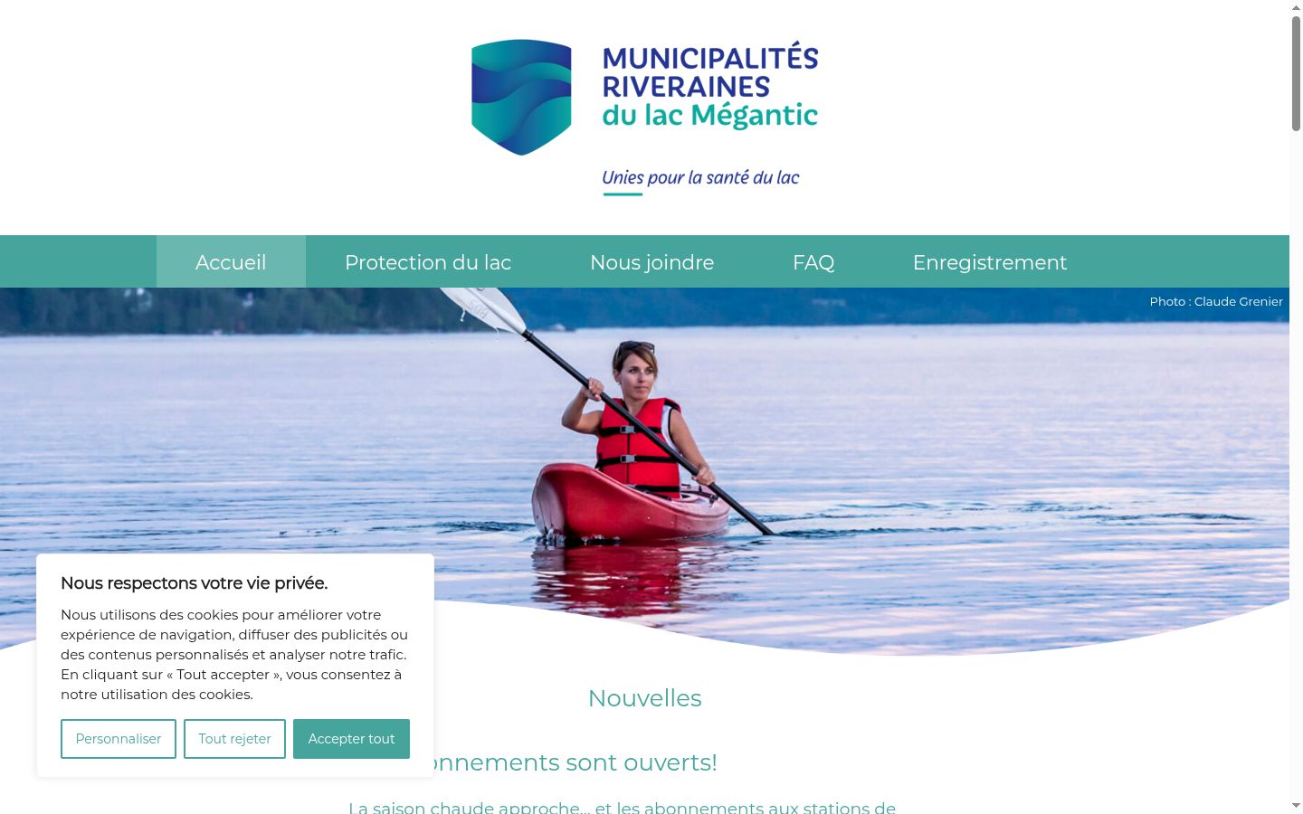 Screenshot des Einwilligungsbanners vor jeglicher Interaktion