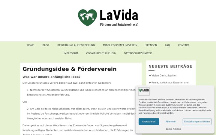 Screenshot of lavida-ev.de
