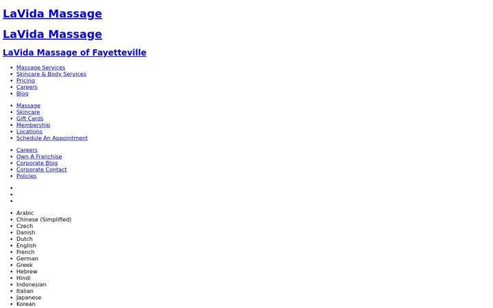 Screenshot of lavidamassagefayettevillear.com