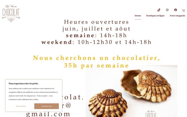 Screenshot of lavieenchocolat.eu