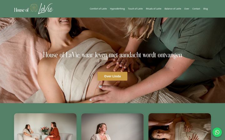 Screenshot of laviehypnobirthing.nl