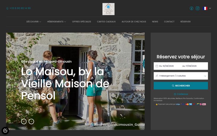 Screenshot of lavieillemaisondepensol.com