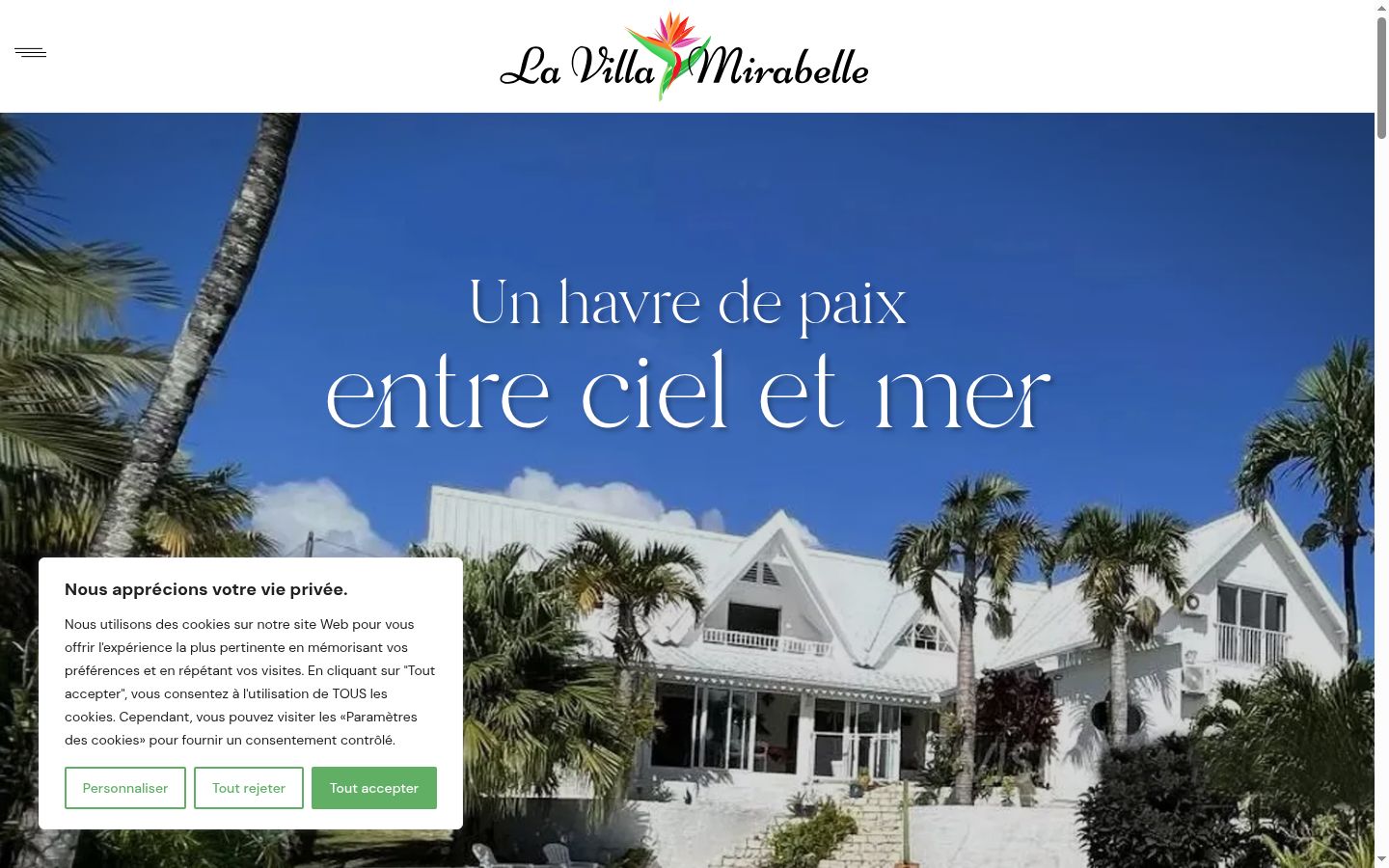 Captura de ecrã do banner de consentimento apresentado antes de qualquer interação